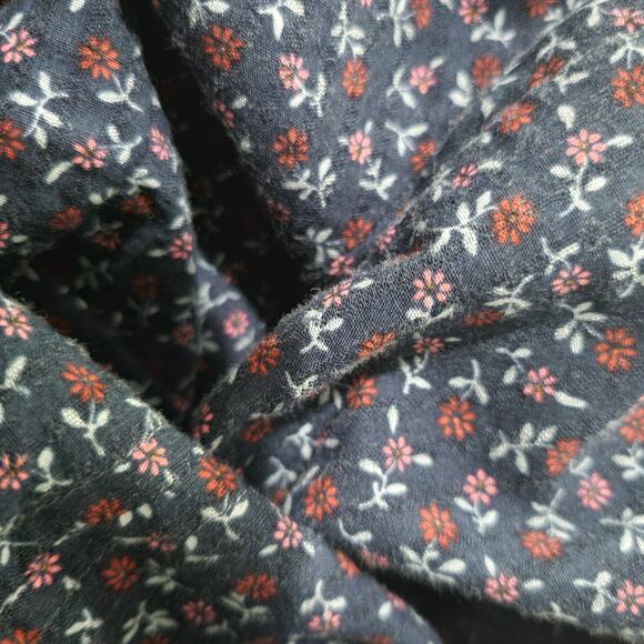 Madewell Tie Back Peplum Top Blue Daisies Floral Ditsy Micro Print Blouse Small - Picture 9 of 16